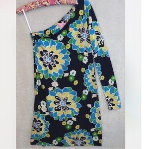 Lilly Pulitzer One Shoulder Floral Dress, Sz XS